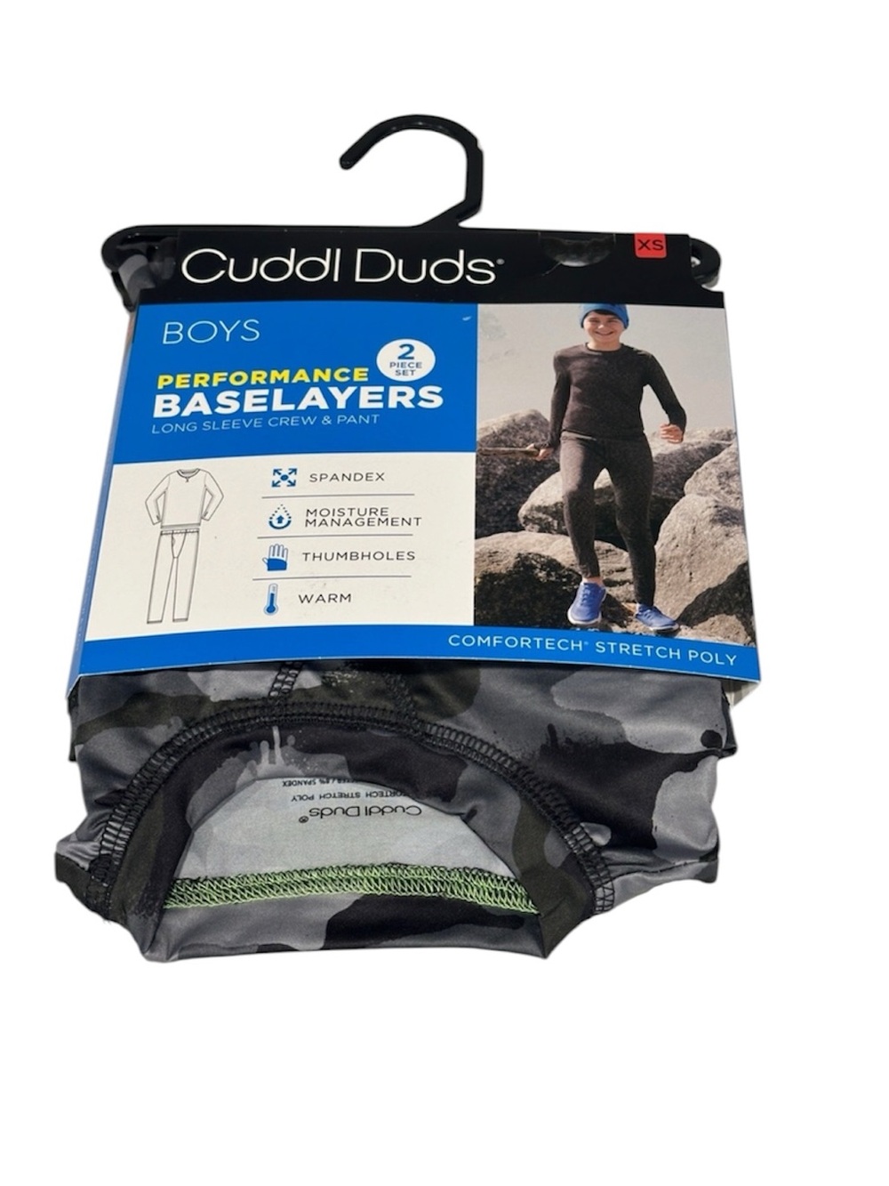Cuddl Duds Comfortech Stretch Poly Baselayer Set NEW Camo Size XS